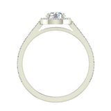 1.48 cttw Round Diamond Dainty Halo Engagement Ring 14K Gold-I,I1 - White Gold