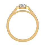 1.48 cttw Round Diamond Dainty Halo Engagement Ring 14K Gold-G,SI - Yellow Gold