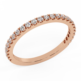 Exquisite Stacking French Pave Set Diamond Wedding Band 0.38 Ctw 18K Solid Gold (G,SI) - Rose Gold