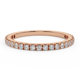 Exquisite Stacking French Pave Set Diamond Wedding Band 0.38 Ctw 14K Solid Gold (G,I1) - Rose Gold