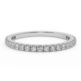 Exquisite Stacking French Pave Set Diamond Wedding Band 0.38 Ctw 18K Solid Gold (G,SI) - White Gold