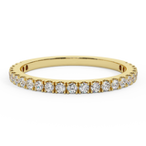 Exquisite Stacking French Pave Set Diamond Wedding Band 0.38 Ctw 14K Solid Gold (G,I1) - Yellow Gold