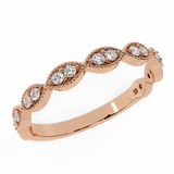 Magnificent Stacking Infinity Style Milgrain Round Diamond Wedding or Anniversary Band 0.27 ctw 14K Gold (G,I1) - Rose Gold