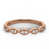 Magnificent Stacking Infinity Style Milgrain Round Diamond Wedding or Anniversary Band 0.27 ctw 14K Gold (G,I1) - Rose Gold