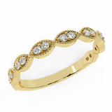 Magnificent Stacking Infinity Style Milgrain Round Diamond Wedding or Anniversary Band 0.27 ctw 14K Gold (G,I1) - Yellow Gold