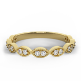 Magnificent Stacking Infinity Style Milgrain Round Diamond Wedding or Anniversary Band 0.27 ctw 18K Gold (G,SI) - Yellow Gold