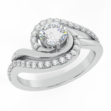 Ocean Wave Two-tone Promise Diamond Ring 14K Gold 0.75 ct-I,I1 - White Gold