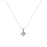 Princess Cut Kite Solitaire Diamond Necklace 14K Gold (G,SI) - White Gold