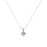 Princess Cut Kite Solitaire Diamond Necklace 14K Gold (G,I2) - Rose Gold