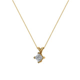 Princess Cut Kite Solitaire Diamond Necklace 14K Gold (G,I1) - Yellow Gold
