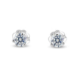 Three Prong Martini Style Diamond Earring in 14k Gold (G,I1) - White Gold