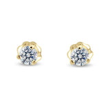 3.00 CT Three Prong Martini Style Diamond Stud Earring 18k Gold-G,SI - Yellow Gold