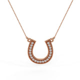 Horseshoe Diamond Necklace for Women 14K Gold 0.30 cttw (G,SI) - Rose Gold
