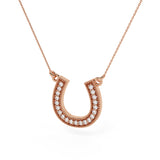 Horseshoe Diamond Necklace for Women 18K Gold 0.30 cttw (G,VS) - Rose Gold