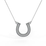 Horseshoe Diamond Necklace for Women 14K Gold 0.30 cttw (G,SI) - White Gold