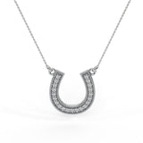 Horseshoe Diamond Necklace for Women 18K Gold 0.30 cttw (G,VS) - White Gold