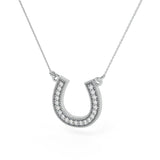 Horseshoe Diamond Necklace for Women 14K Gold 0.30 cttw (L,I2) - White Gold
