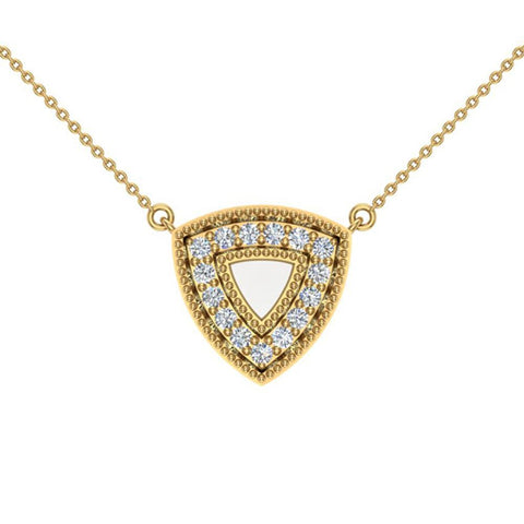 0.29 ct tw Triangle Diamond Necklace 14K Gold I,I1 - Yellow Gold
