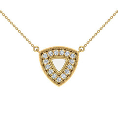 18K Gold Diamond Triangle Necklace 0.29 ct tw in Yellow Gold