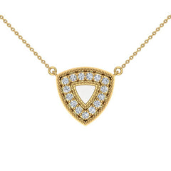 18K Gold Diamond Triangle Necklace 0.29 ct tw in Yellow Gold