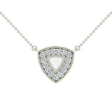 0.15 cttw Diamond Triangle or Trillion Necklace in 14K Gold on Sterling