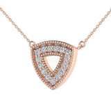 0.29 ct tw Triangle Diamond Necklace 14K Gold G,SI - Rose Gold