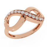 0.15 ct Infinity Diamond Ring 14K Gold (I,I1) - Rose Gold