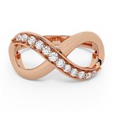 0.15 carat Infinity Diamond Ring 18K Gold-G,VS - Rose Gold