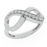 0.15 carat Infinity Diamond Ring 18K Gold-G,VS - White Gold