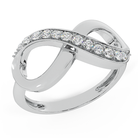 0.15 carat Infinity Diamond Ring 18K Gold-G,VS - White Gold