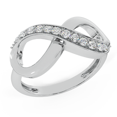 0.15 carat Infinity Diamond Ring White Gold