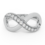 0.15 carat Infinity Diamond Ring 14K Gold-G,SI - White Gold