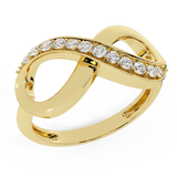 0.15 ct Infinity Diamond Ring 14K Gold (I,I1) - Yellow Gold