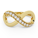 0.15 carat Infinity Diamond Ring 18K Gold-G,VS - Yellow Gold