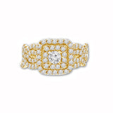 1.45 Ct Intertwined Wavy Diamond Wedding Ring Set 14K White or Yellow Gold (G,SI) - Yellow Gold