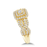 1.45 Ct Intertwined Wavy Diamond Wedding Ring Set 14K White or Yellow Gold (G,SI) - Yellow Gold