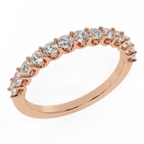 Diamond Wedding Band Rings 14K Gold Anniversary Gifts 0.50 ct SI - Rose Gold