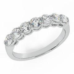 Stone Diamond Wedding Band Ring White Gold