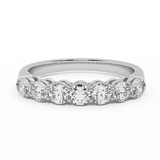 0.70 ct 7 Stone Diamond Wedding Band Ring 18K Gold G-VS - White Gold