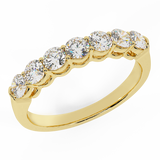 0.70 ct 7 Stone Diamond Wedding Band Ring 14K Gold G-SI - Yellow Gold
