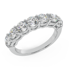 1.25 ct tw 7 Stone Diamond Wedding Band Ring White Gold
