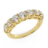 1.25 ct tw 7 Stone Diamond Wedding Band Ring 14K Gold-G,SI - Yellow Gold
