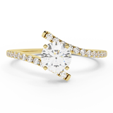 14k Gold Diamond Promise Ring Bypass Setting 0.50 ct (I,I1) - Yellow Gold