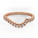 Waves Style Shank Diamond Halo Engagement Band 0.27 ct 14K Gold-G,SI - Rose Gold