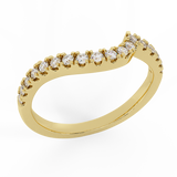 Waves Style Shank Diamond Halo Engagement Band 0.27 ct 14K Gold-G,SI - Yellow Gold