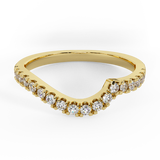 Waves Style Shank Diamond Halo Engagement Band 0.27 ct 14K Gold-G,SI - Yellow Gold