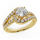 1.25 ct Diamond Engagement Rings for Women Ocean Wave Split Shank 14K Gold-G,SI