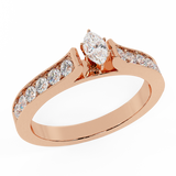 Engagement Rings Marquise cut Diamond Rings for women 14K Gold-G,I1 - Rose Gold