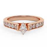 Engagement Rings Marquise cut Diamond Rings for women 14K Gold-G,I1 - Rose Gold
