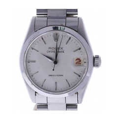 Rolex Oyster-date Stainless 6466 Grey Dial 29-MM Manual Wrist Watch